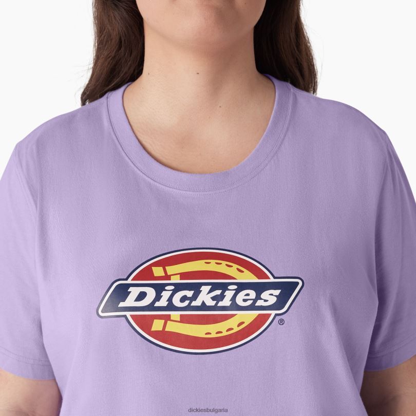 Жени Dickies плюс тениска с лого на тежка категория лилава роза (ur2) облекло R2PH82145