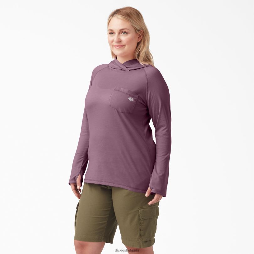 Жени Dickies плюс слънчева тениска с охлаждаща производителност лилава сянка хедър (vsh) облекло R2PH81650