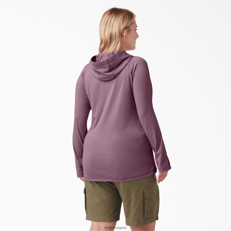 Жени Dickies плюс слънчева тениска с охлаждаща производителност лилава сянка хедър (vsh) облекло R2PH81650