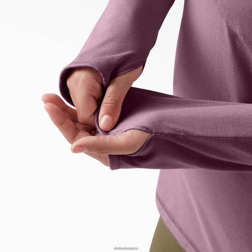 Жени Dickies плюс слънчева тениска с охлаждаща производителност лилава сянка хедър (vsh) облекло R2PH81650