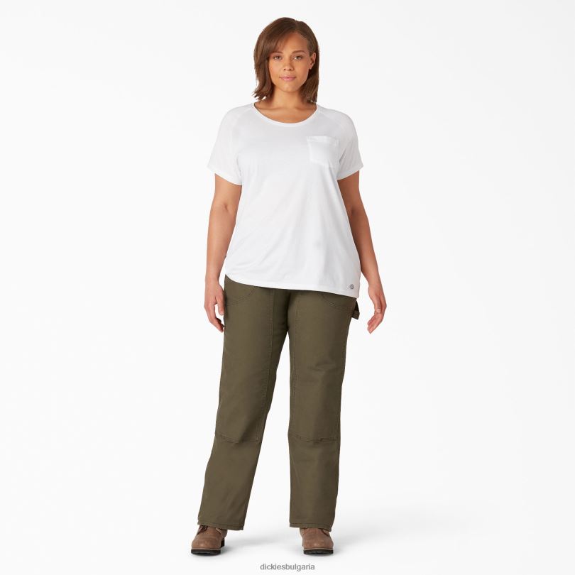 Жени Dickies плюс охлаждаща тениска с къс ръкав бяло (wh) облекло R2PH81595