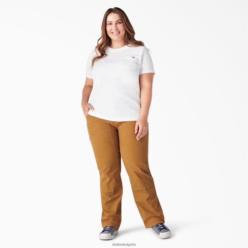 Жени Dickies плюс тежка тениска с къс ръкав бяло (wh) облекло R2PH81976