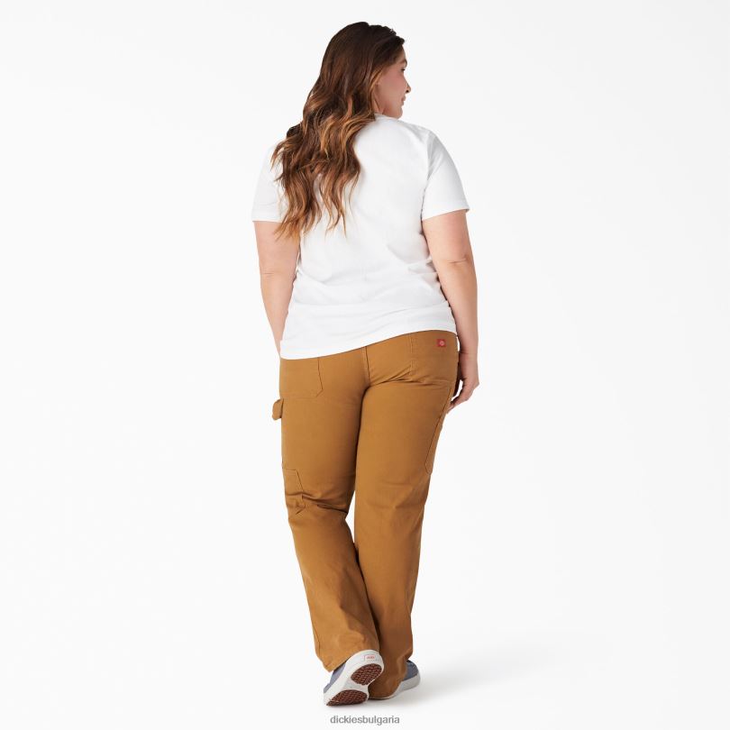 Жени Dickies плюс тежка тениска с къс ръкав бяло (wh) облекло R2PH81976