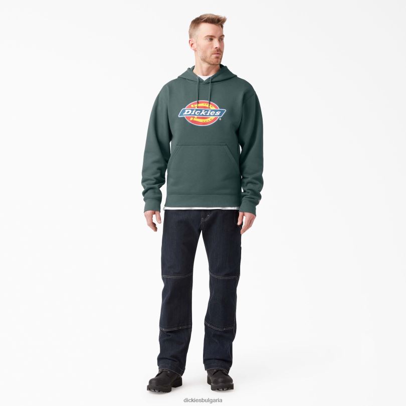 мъже Dickies водоотблъскваща трицветна качулка с лого линкълн грийн (лн) облекло R2PH81108