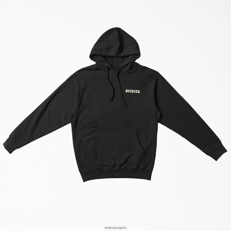 мъже Dickies суичър с качулка с графика на крепостта черно (bk) облекло R2PH81145