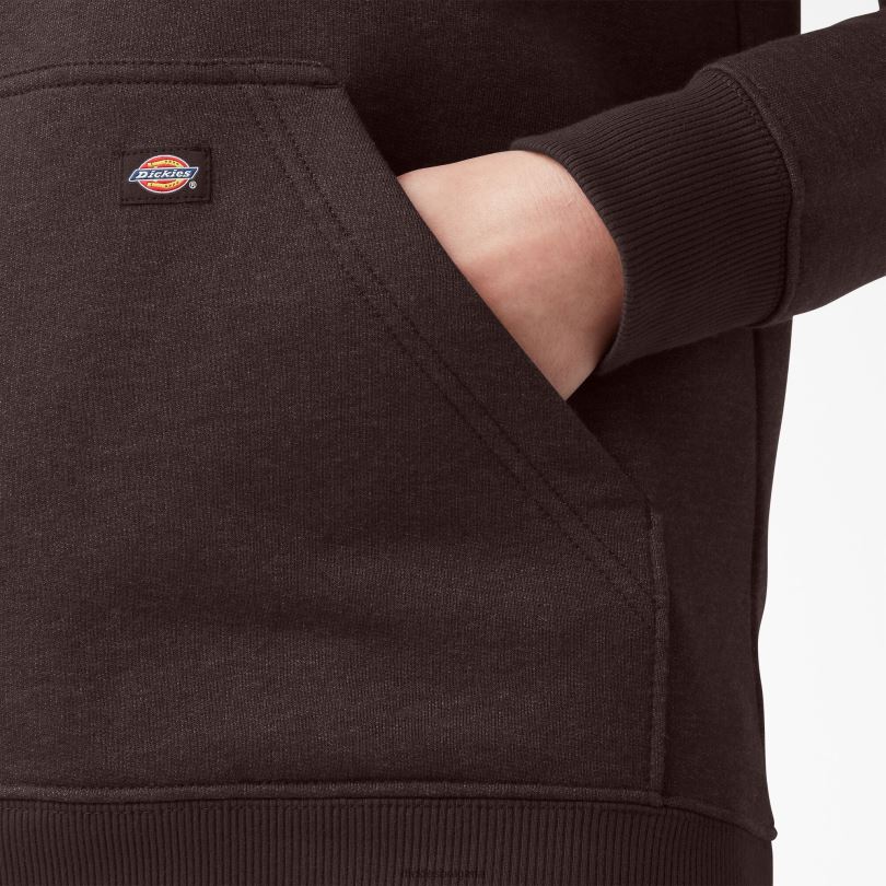 Жени Dickies тежък пуловер с ръкави с лого шоколадово кафяв хедър (cbh) облекло R2PH82303