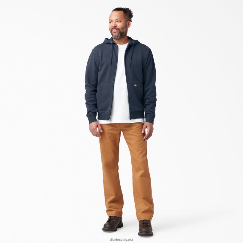 мъже Dickies качулка с цип от полар тъмно синьо (dn) облекло R2PH8979
