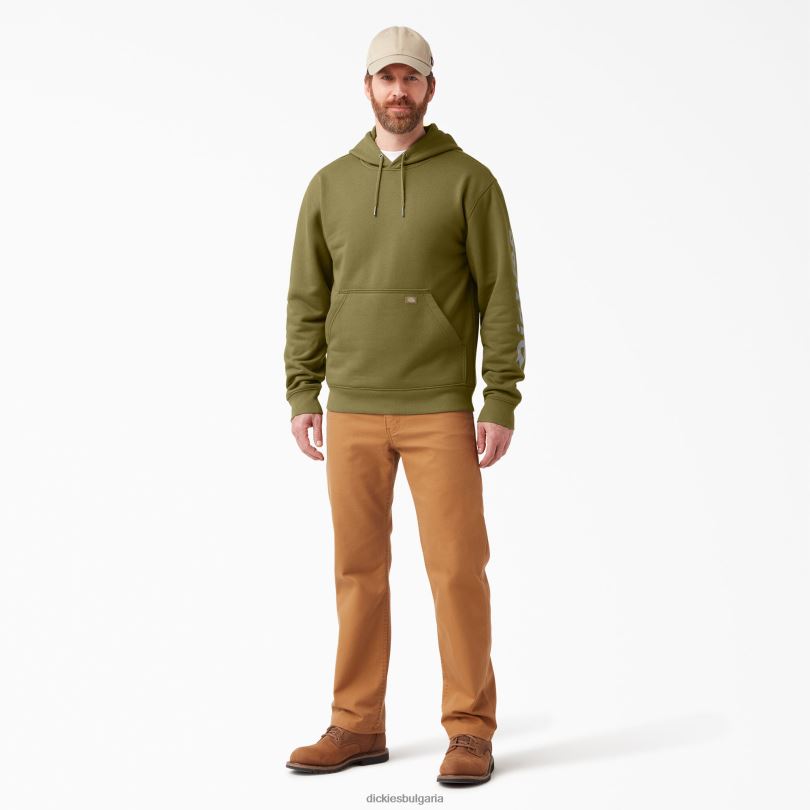 мъже Dickies водоотблъскваща качулка с ръкав с лого зелен мъх (g2m) облекло R2PH81037