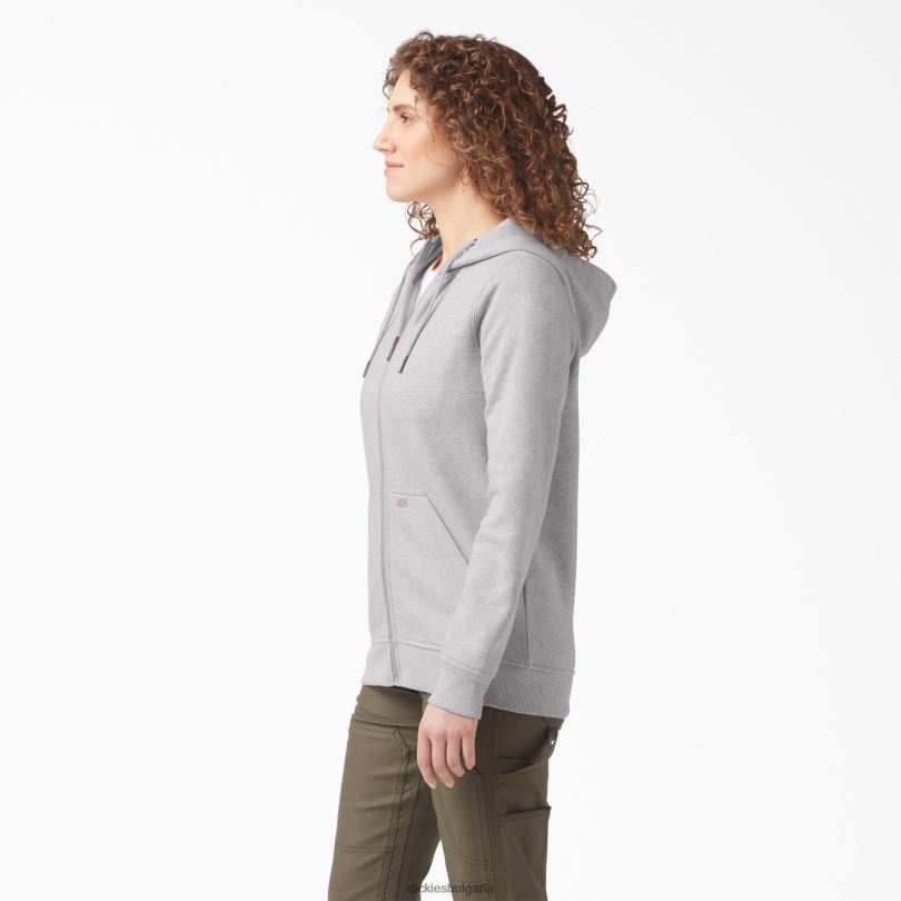 Жени Dickies тежка качулка от полар с пълен цип хедър сиво (hg) облекло R2PH82287