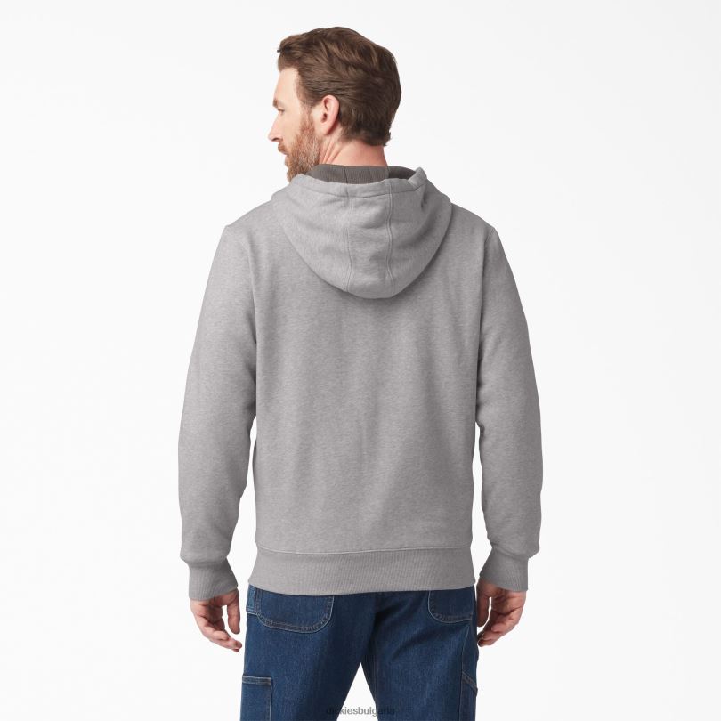 мъже Dickies поларена качулка с термична подплата и пълен цип хедър сиво (hg) облекло R2PH8995