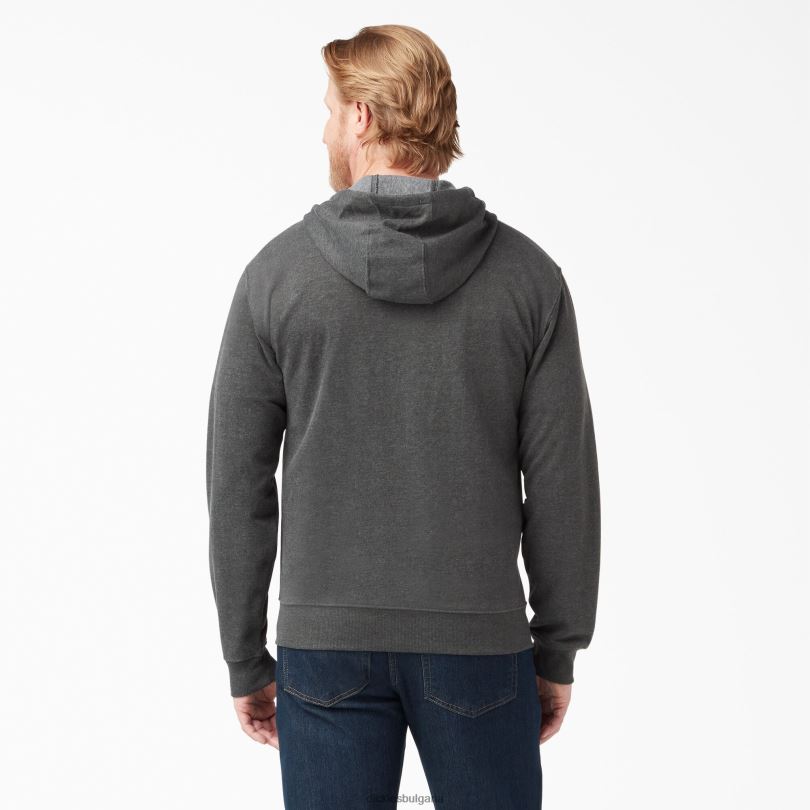 мъже Dickies качулка с цип от полар тъмно хедър сиво (iyd) облекло R2PH8981