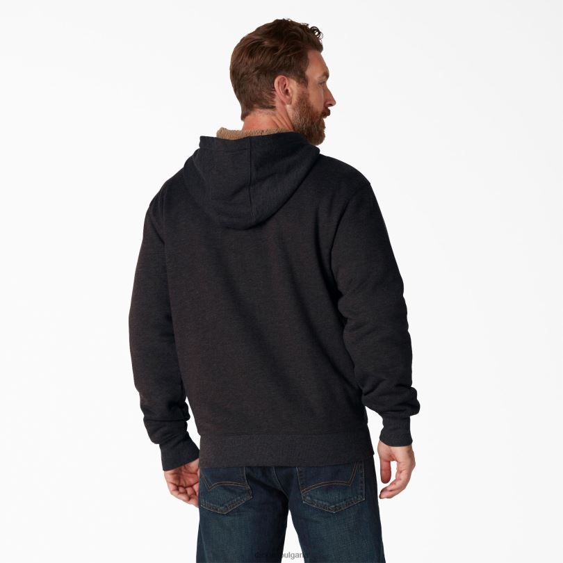 мъже Dickies суичър с висок цип, подплатен с полар черно (kbk) облекло R2PH81013