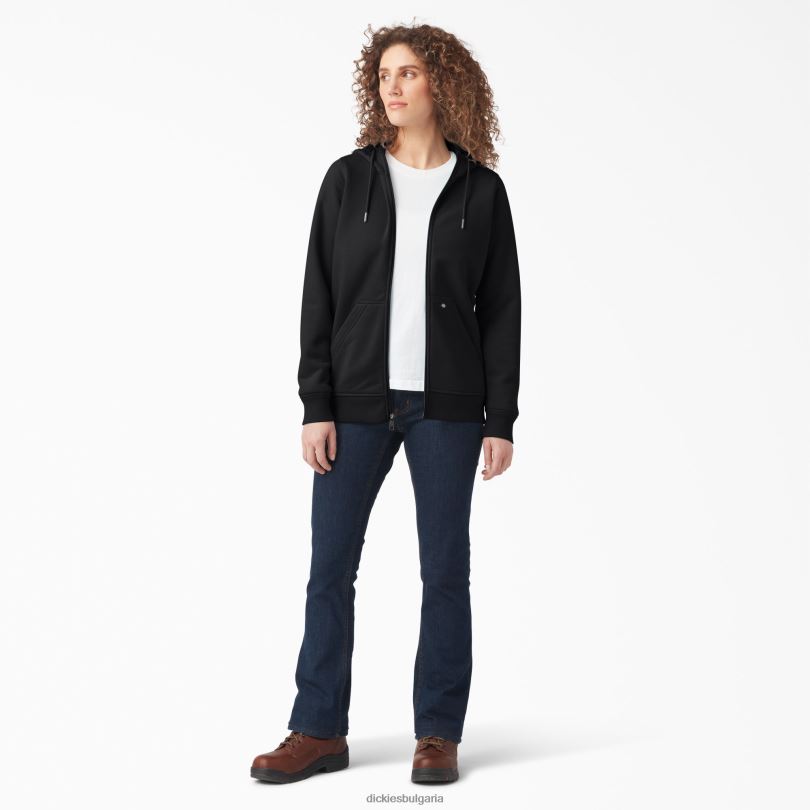 Жени Dickies тежка качулка от полар с пълен цип черно (kbk) облекло R2PH82288