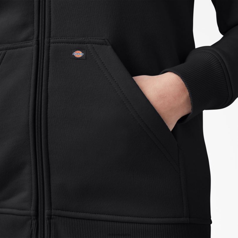 Жени Dickies тежка качулка от полар с пълен цип черно (kbk) облекло R2PH82288