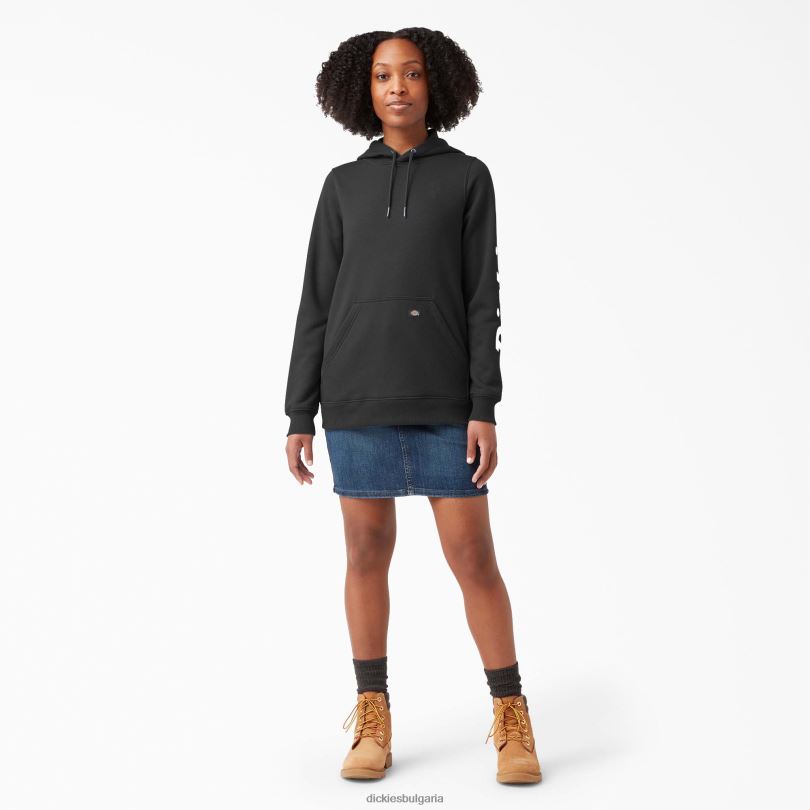 Жени Dickies тежък пуловер с ръкави с лого черно (kbk) облекло R2PH82307