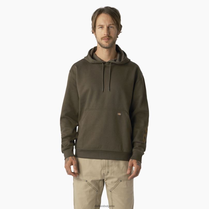 мъже Dickies водоотблъскваща качулка с ръкав с лого зелен мъх (ms) облекло R2PH81042