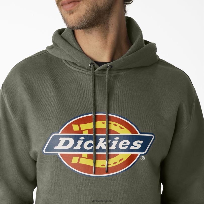 мъже Dickies водоотблъскваща трицветна качулка с лого зелен мъх (ms) облекло R2PH81109