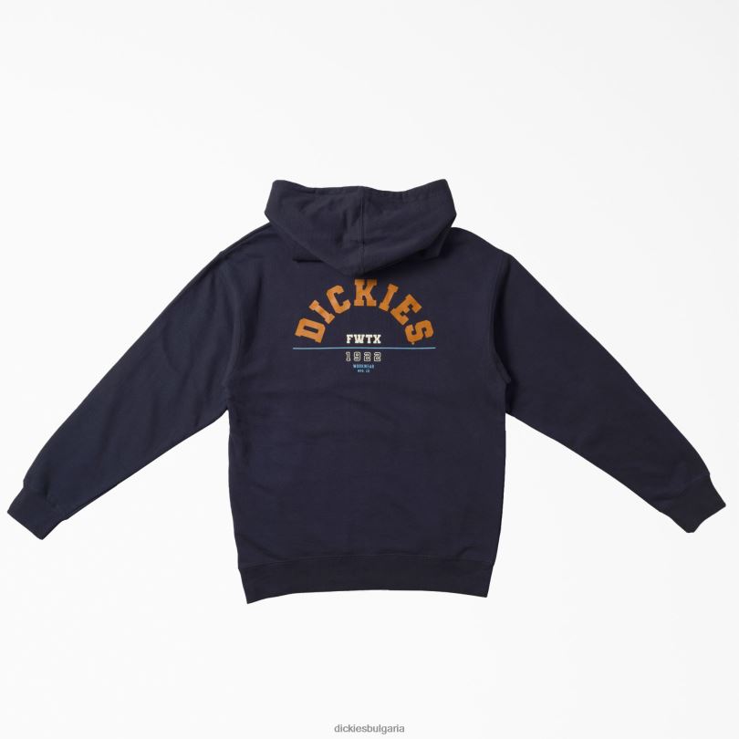 мъже Dickies суичър с качулка с графика на крепостта морско синьо (nv) облекло R2PH81146