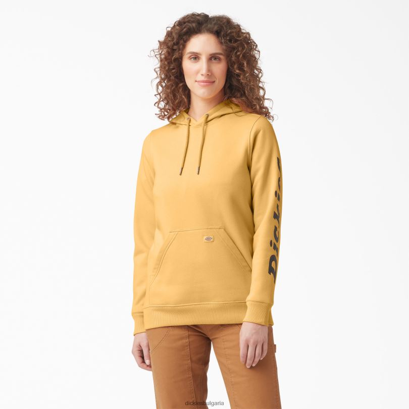 Жени Dickies тежък пуловер с ръкави с лого оранжево сияние (og3) облекло R2PH82311