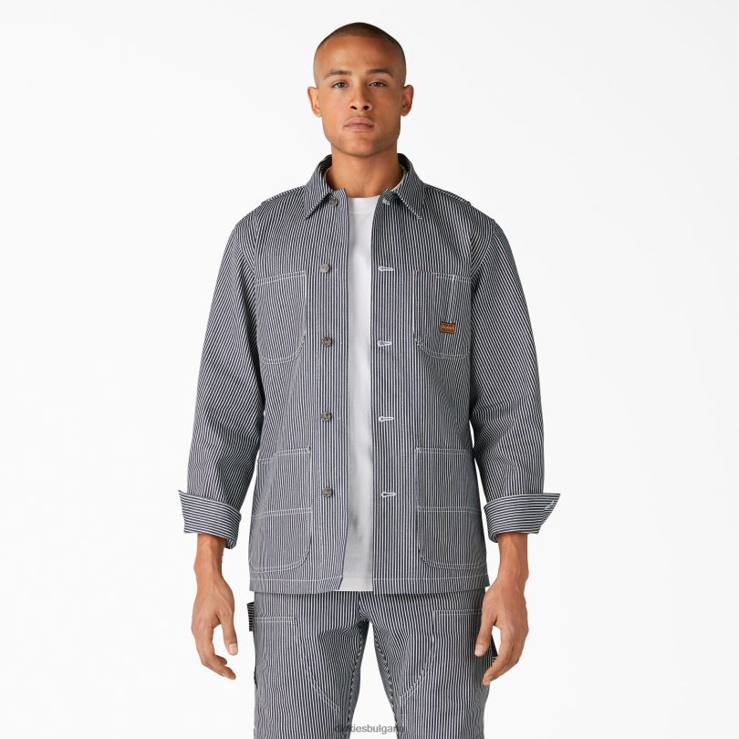 мъже Dickies Палто на райета от хикори от 1922 г хикори ивица (hs) облекло R2PH81045