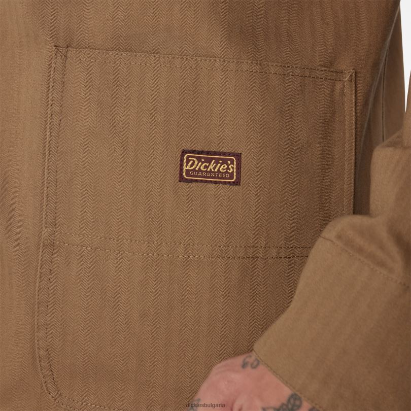 мъже Dickies Сако тип рибена кост от 1922 г изплакнат дървен материал кафяв (rtb) облекло R2PH81189