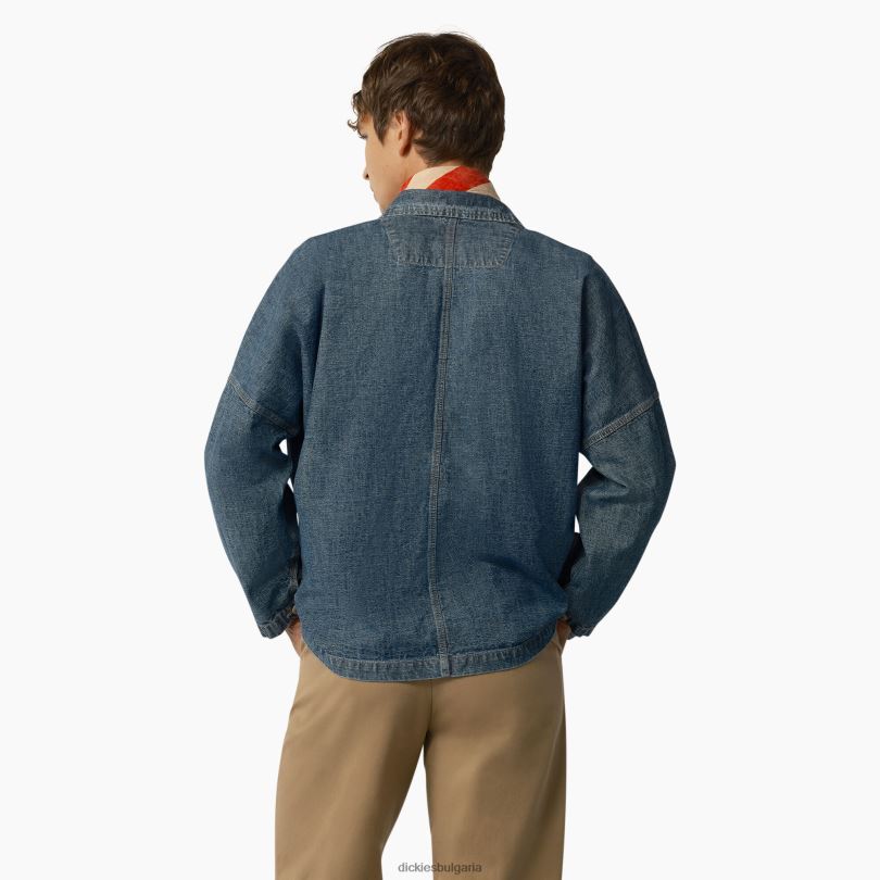 мъже Dickies Риза от 1922 г. с паднали рамене stonewashed индиго синьо (snb) облекло R2PH8977