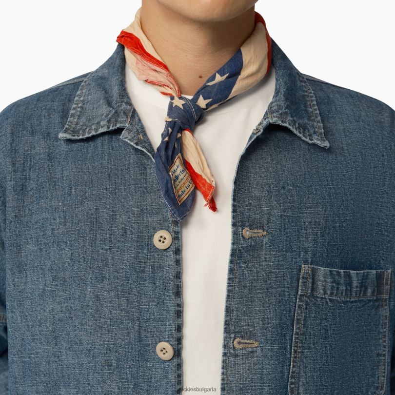 мъже Dickies Риза от 1922 г. с паднали рамене stonewashed индиго синьо (snb) облекло R2PH8977