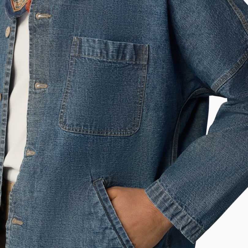 мъже Dickies Риза от 1922 г. с паднали рамене stonewashed индиго синьо (snb) облекло R2PH8977