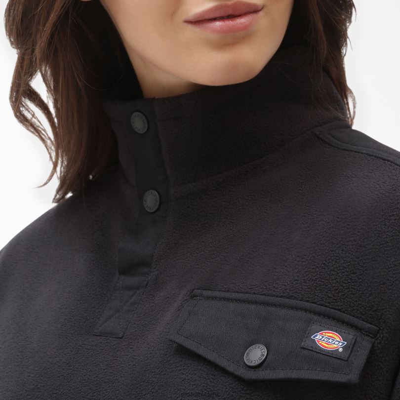 Жени Dickies пуловер от руно Port Allen черен (bkx) облекло R2PH82365