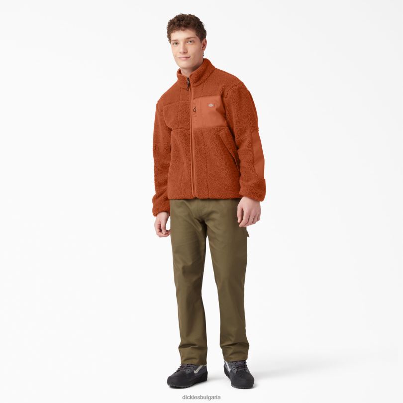 мъже Dickies червено поларено яке джинджифилово кафяво (т.е.) облекло R2PH81082