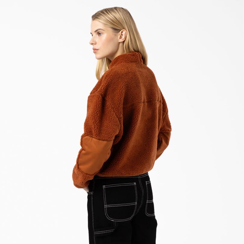 Жени Dickies червено поларено яке джинджифилово кафяво (т.е.) облекло R2PH82315