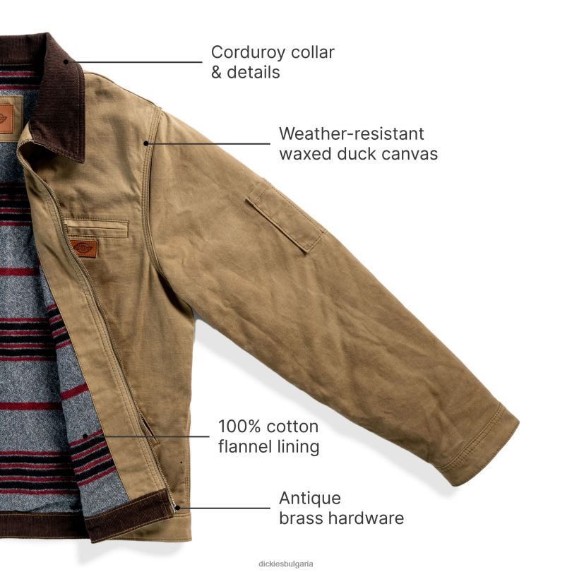 мъже Dickies сако Айзенхауер от восъчно платно жълъд (ac2) облекло R2PH81186