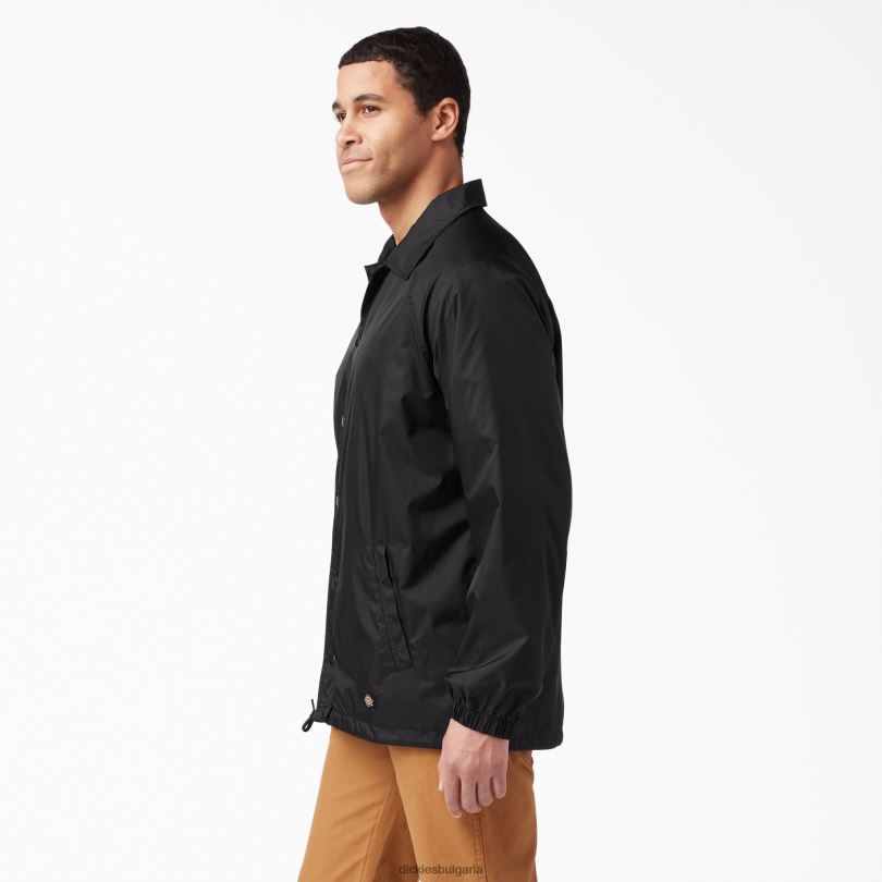 мъже Dickies предно яке с щракване черно (bk) облекло R2PH81030