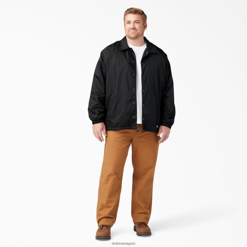 мъже Dickies предно яке с щракване черно (bk) облекло R2PH81030