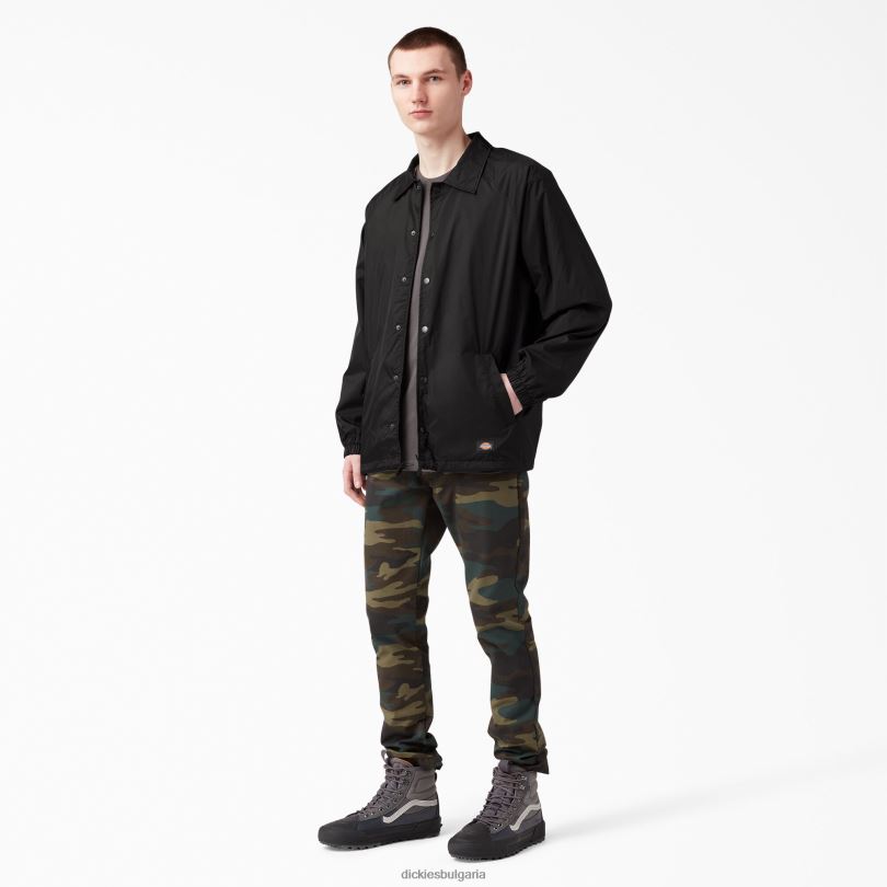 мъже Dickies предно яке с щракване черно (bk) облекло R2PH81030