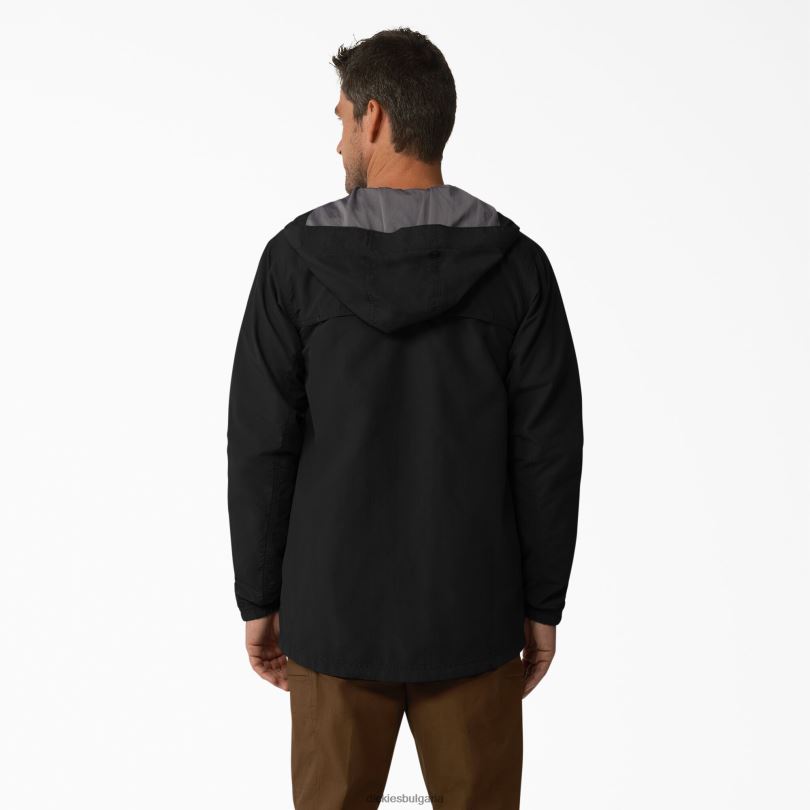 мъже Dickies защитено охлаждащо рипстоп яке с качулка черно (bk) облекло R2PH81155