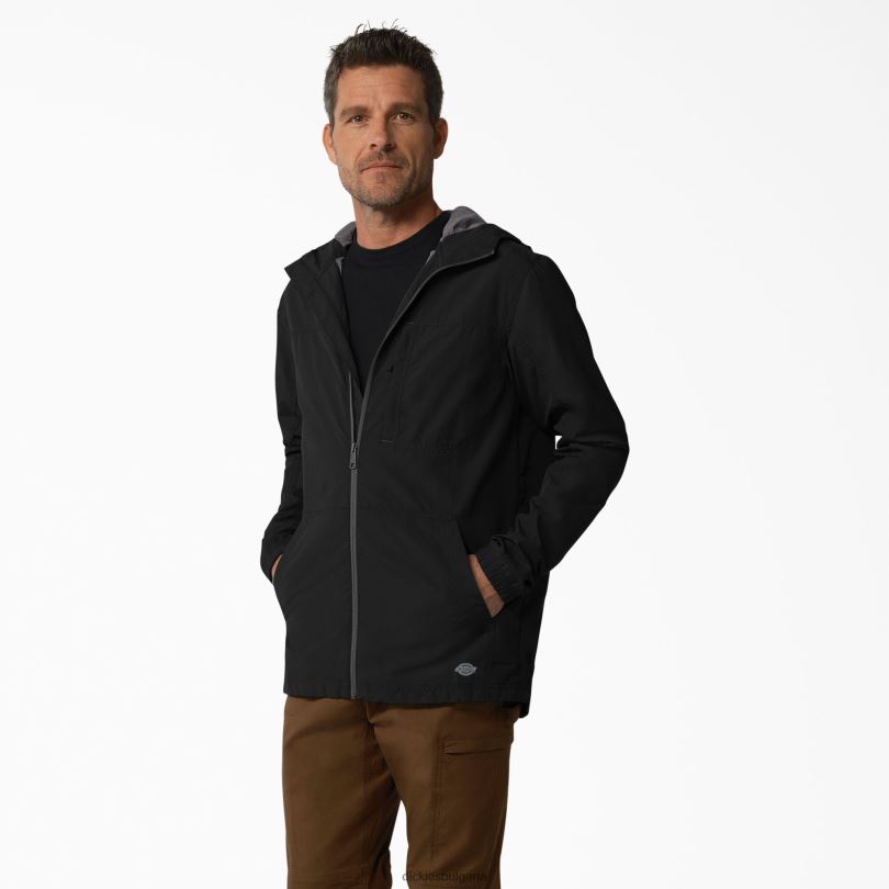 мъже Dickies защитено охлаждащо рипстоп яке с качулка черно (bk) облекло R2PH81155
