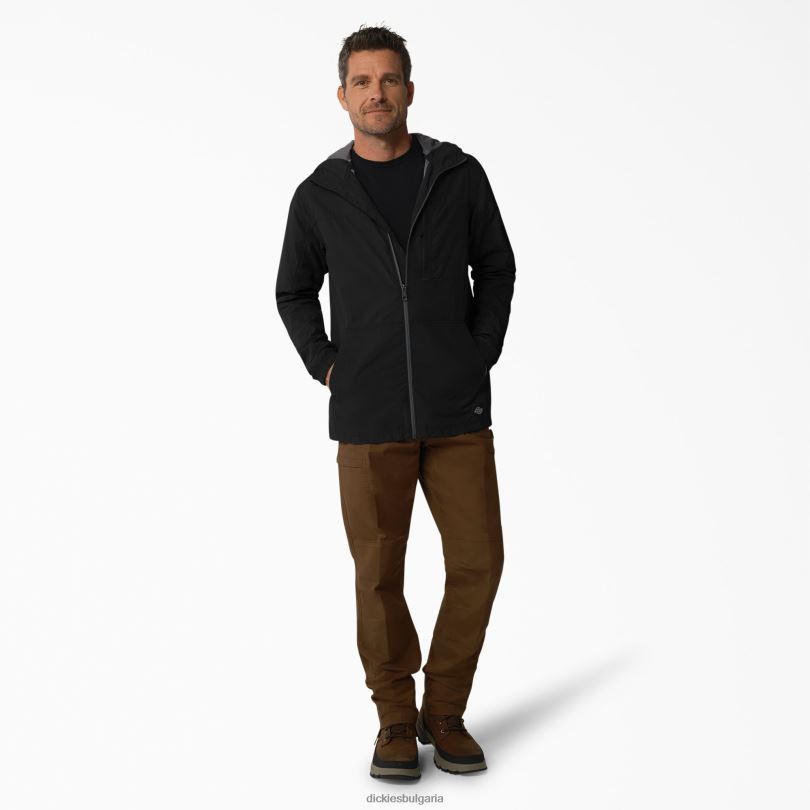 мъже Dickies защитено охлаждащо рипстоп яке с качулка черно (bk) облекло R2PH81155