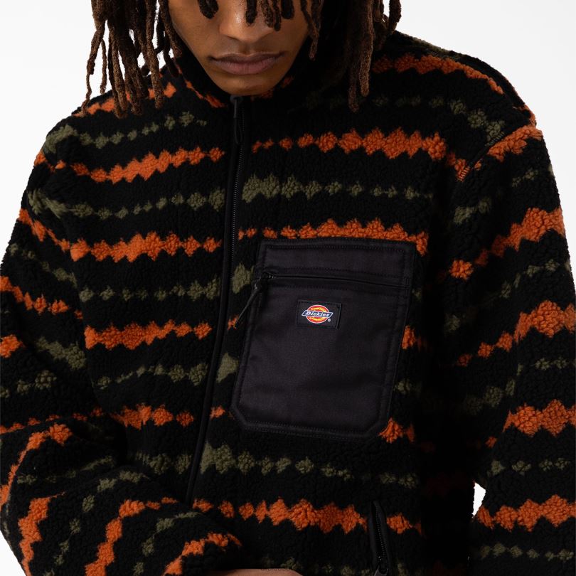 мъже Dickies фалквилско поларено яке черно/военно зелено (bmn) облекло R2PH81164