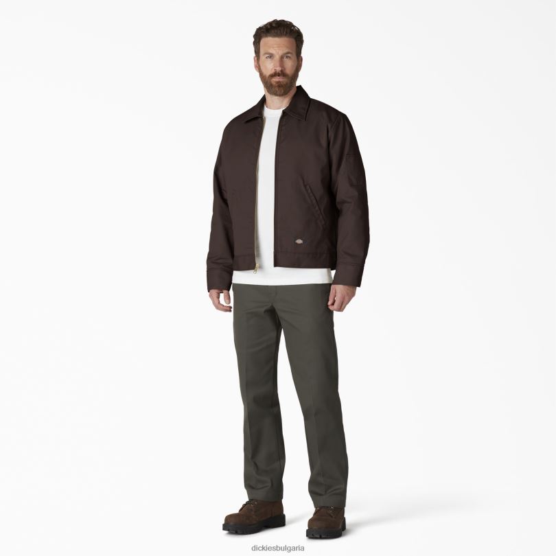 мъже Dickies изолирано яке Айзенхауер тъмно кафяво (db) облекло R2PH8965