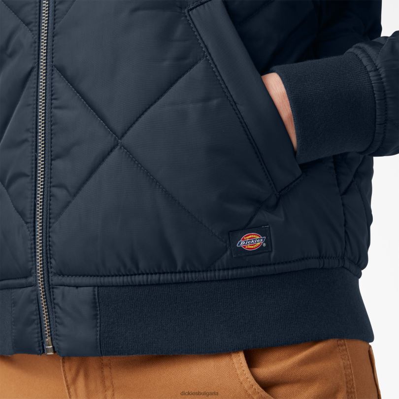 Жени Dickies ватирано бомбър яке тъмно синьо (dn) облекло R2PH82280