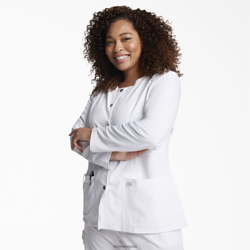 Жени Dickies екстремно разтегливо яке с щракване отпред бяло (dwh) облекло R2PH82646