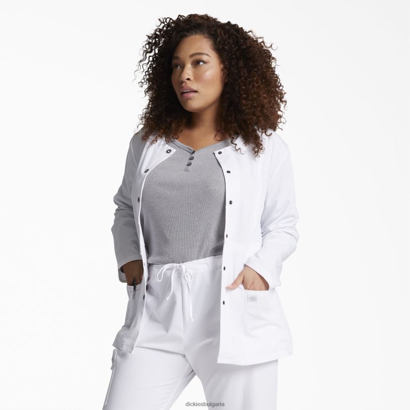 Жени Dickies екстремно разтегливо яке с щракване отпред бяло (dwh) облекло R2PH82646
