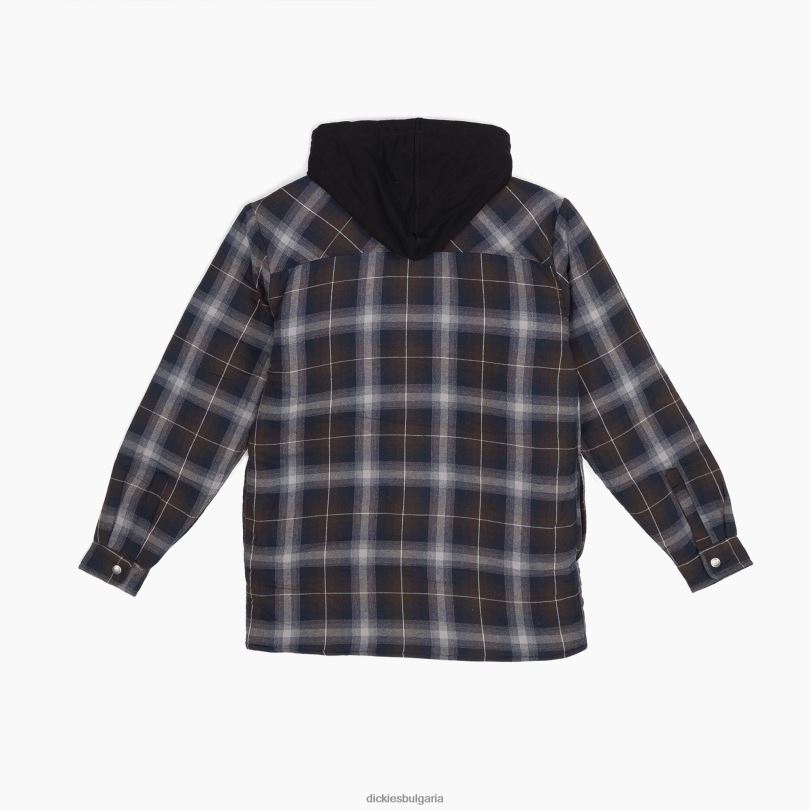 мъже Dickies сако фланелена риза с dwr мастилено синьо/шоколадово кафяво каре (b1y) облекло R2PH81059