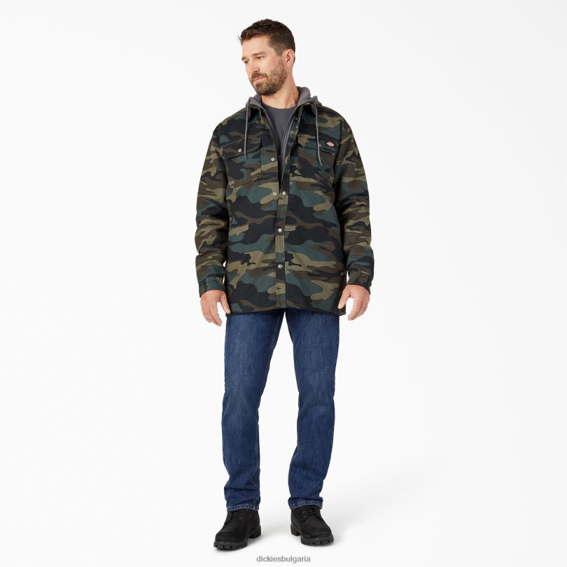 мъже Dickies риза с качулка от патешко платно ловец зелен камуфлаж (hrc) облекло R2PH81001