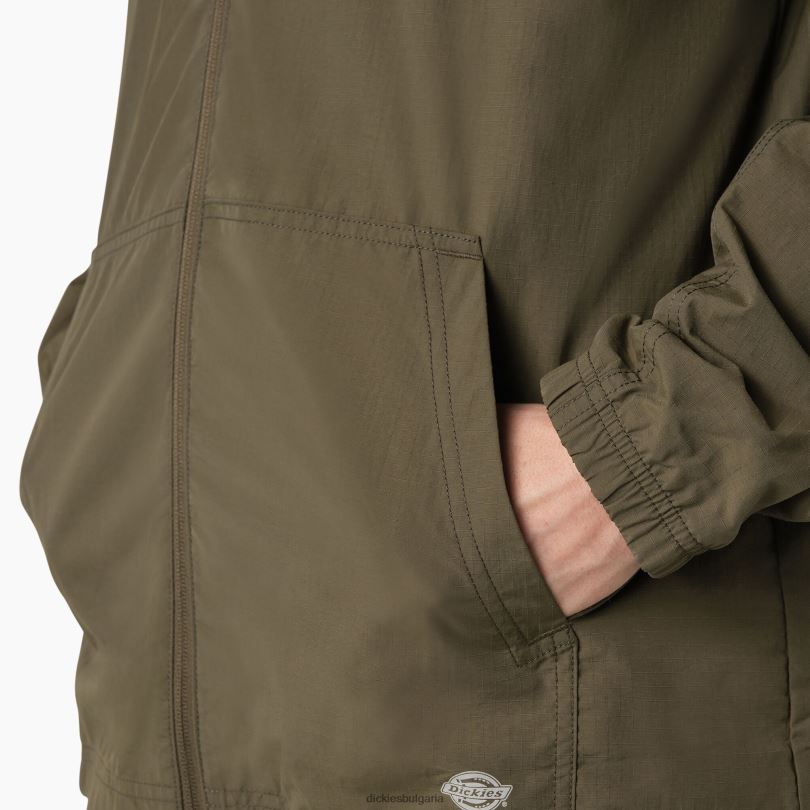 мъже Dickies защитено охлаждащо рипстоп яке с качулка зелен мъх (ms) облекло R2PH81156