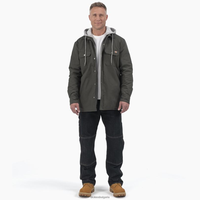 мъже Dickies ватирана риза с качулка икона за спокойна форма маслинено зелено (og) облекло R2PH81054