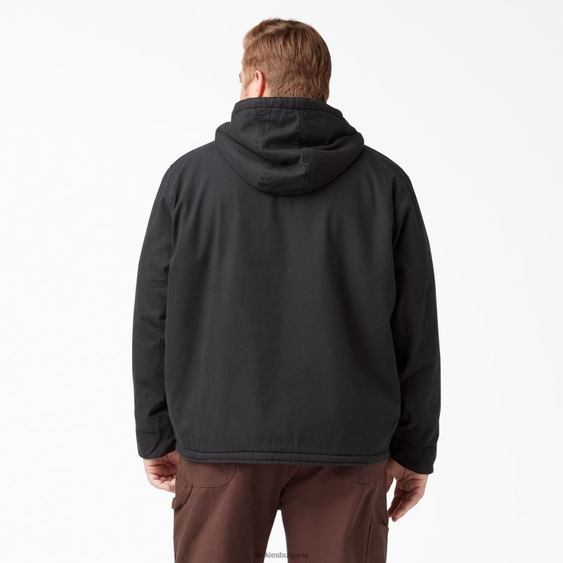 мъже Dickies яке с качулка и подплата от полар изплакнато черно (rbk) облекло R2PH81067