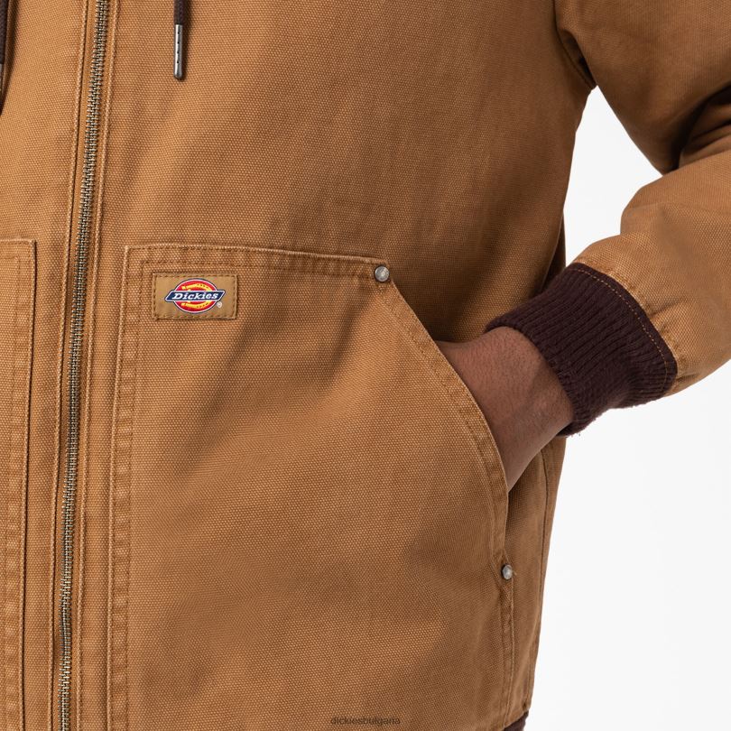 мъже Dickies бомбър яке с качулка каменна кафява патица (sbd) облекло R2PH81162