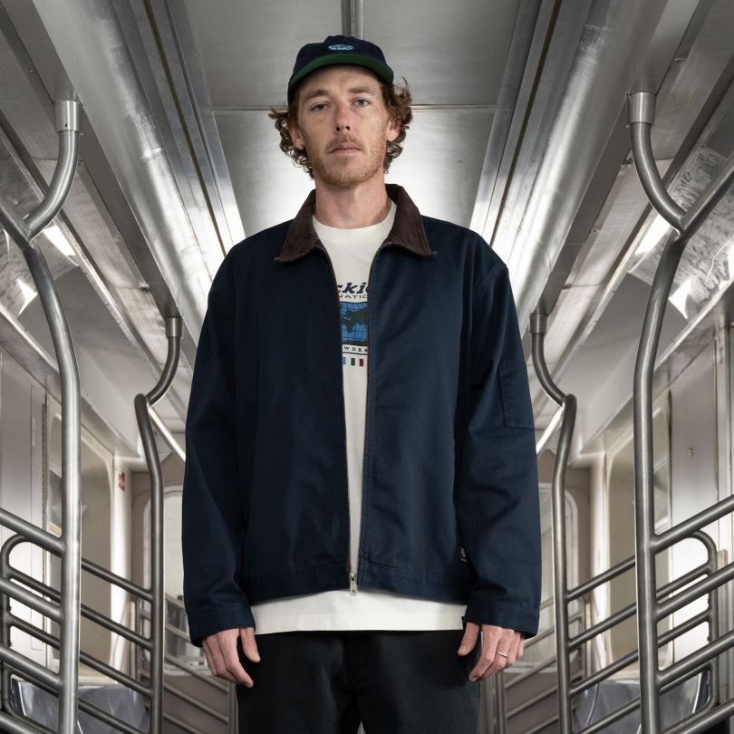 мъже Dickies Яке на Джейк Хейс, измито от камъни Айзенхауер stonewashed ink navy (sik) облекло R2PH8988